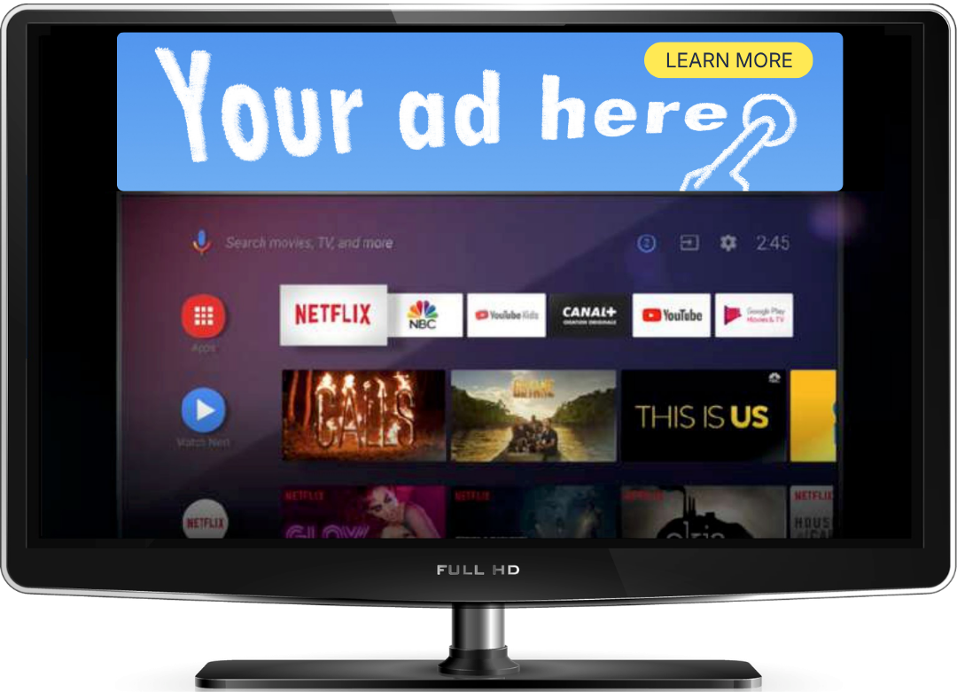 Smart TV menu advertising example
